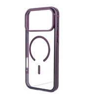 Étui de téléphone magnétique en alliage d'aluminium avec dos transparent en PC pour iPhone 18 Pro Max