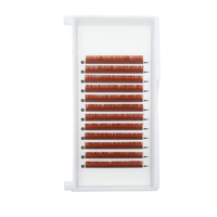 Ciglia Finte Coolpinepro Colorate e Dense da 0,03mm, Ciuffi Singoli Rotondi in Visone Marrone per Extension Ciglia001