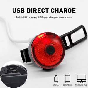 Mini Luz Trasera LED para Bicicleta, Recargable por USB, Luces Traseras para Bicicleta, Impermeable IPX4, Luz de Advertencia de Seguridad para Ciclismo, Lámparas para Casco - Product Image 2