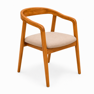 Juego de Comedor de Madera de Teca Nórdica, Sillas Tapizadas Curvas, Muebles de Madera Maciza Ecológicos y Duraderos para el Hogar, Salas de Estar y Cafés - Product Image 4