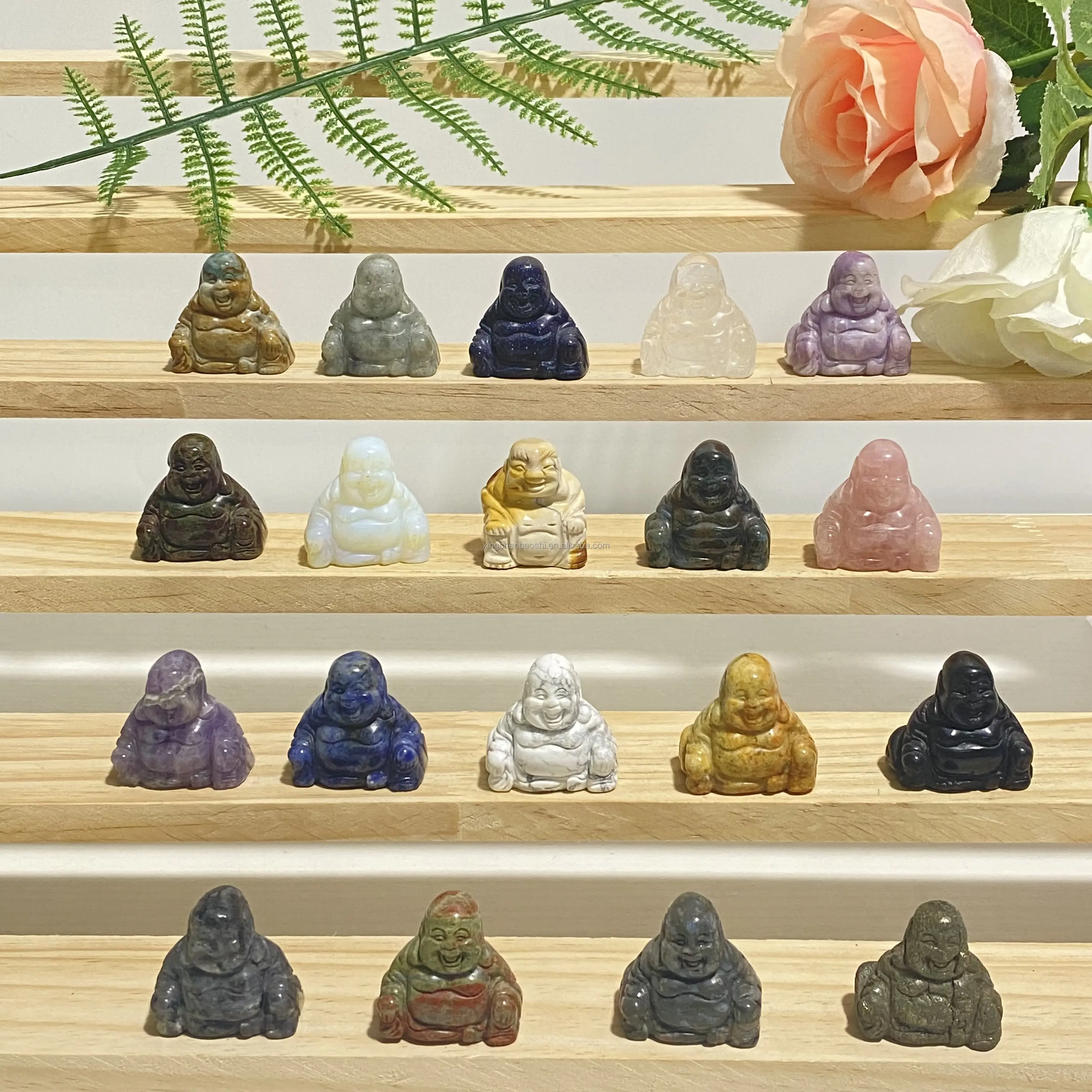 1.5 inch feng shui wholesale quartz agate gem Buddha head natural stones souvenirs crystals healing stones Crystal Crafts