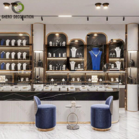 Vitrine de luxe pour bijoux avec éclairage LED, en verre trempé, écologique, couleur personnalisable pour bijoux