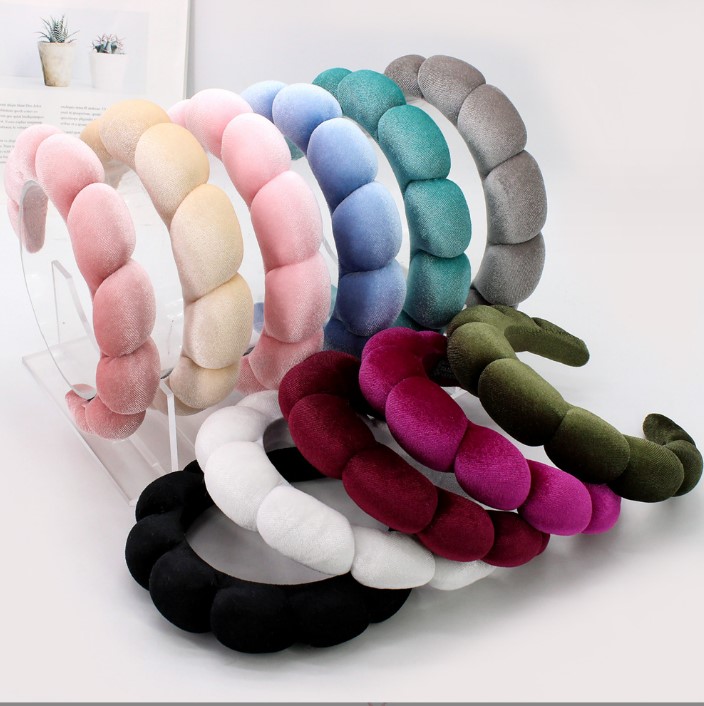 Women Padded Fabric Hair Bands Wide Velvet Non Slip Headband Hair Accessories for Women Girls