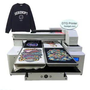 1-6 Pallets Direct to Garment UV Printer T-shirt Printer Digital DTG Tshirt Textile Printing Machine with Dual Heads