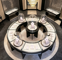 Vitrine à bijoux de luxe moderne haut de gamme avec éclairage LED, en verre trempé, écologique, robuste, fabriquée directement par l'usine GZowin