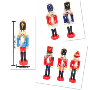 Meilleure vente 6 pièces en bois casse-noisette ensemble pendentif de noël couleur <span class=keywords><strong>dessin</strong></span> noyer <span class=keywords><strong>homme</strong></span> soldat marionnette jouets pour garçons et filles - Product Image 6