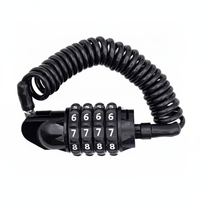 Antivol de vélo à 4 chiffres avec câble, 90g, portable, étanche, anti-effraction, noyau en alliage, cordon rétractable de 1,5m, cadenas de sécurité VTT