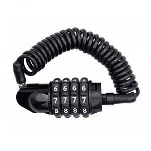 <span class=keywords><strong>Antivol</strong></span> de vélo à 4 chiffres avec câble, 90g, portable, étanche, anti-effraction, noyau en alliage, cordon rétractable de 1,5m, cadenas de sécurité VTT - Product Image 1