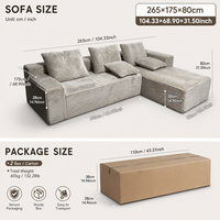 Canapé modulaire sectionnel en forme de L avec chaise longue, canapé-lit moderne en mousse à compression verte, assise profonde