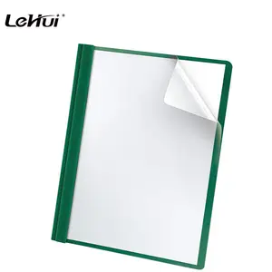 Dossier en papier de lin traditionnel, couverture frontale transparente avec attaches, 50 pièces