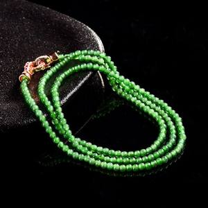 Natural Jadeite 3mm Bead <b>Jade</b> Necklace and Bracelet Fashion Women's Jewelry Original Design Gift of Appraisal Certificate C041 - Product Image 1