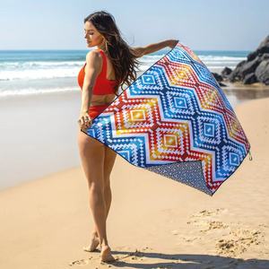 Toalla de playa turca para nadar en la playa de tela reciclada al por mayor con bolsillo y cremallera, toalla para silla de playa - Product Image 5