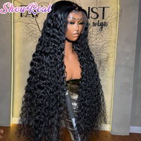 Wig Rambut Asli Tanpa Lem, Wig Rambut Asli Deep Wave, Vendor Wig Rambut Asli, Wig HD Lace Frontal untuk Wanita Kulit Hitam