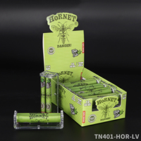 HORNET 78MM Acrylique En Plastique Cigarette Rouleau Blanc Transparent Base Vert Hornet Rouleau Tissu