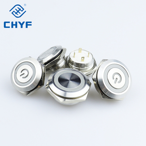 22mm 19mm 16mm 12mm phẳng RGB dẫn chiếu sáng đẩy nút chuyển đổi không thấm nước tạm thời 12V 3A Max. Hiện tại - Product Image 1