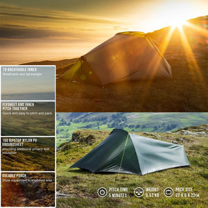 STARRYHEART-Tienda de campaña impermeable para 1 persona, tienda de campaña ligera para mochileros - Product Image 3