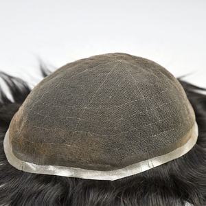 Perruque pour homme en dentelle française complète, base en soie, 100% cheveux humains, prothèse capillaire respirante - Product Image 4