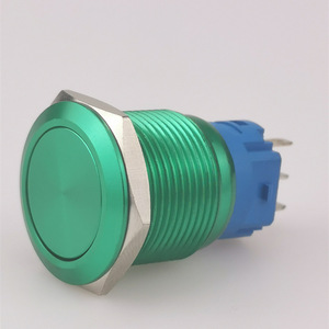 Màu xanh lá cây thép không gỉ 19mm Nút chuyển đổi tự đặt lại chân máy không thấm nước IP65 mức 1no1nc điện tử cho <span class=keywords><strong>220V</strong></span> Max. 3A - Product Image 3
