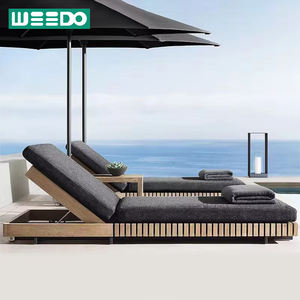 Di fascia alta durevole mobili da esterno giardino cortile Villa letto di lusso Set resistente UV Teak amichevole per il nuoto dell'hotel - Product Image 1