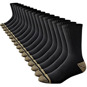 Chaussettes noires courtes pour la course à pied, respirantes, couleur unie, en spandex et polyester tricoté, épaisseur standard, pour adultes, chaussettes décontractées d'été - Product Image 1