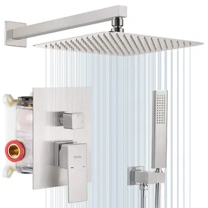 torneira 1 24 Suppliers-Conjunto de chuveiro termoestático, conjunto de torneira de banheiro de ducha, 12 polegadas de alta pressão