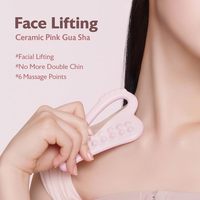Planche Gua Sha en céramique rose pour massage visage et corps, outil de lifting, grattage facial, lifting du double menton, drainage lymphatique, soin personnel, OEM