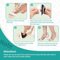 Semelles en gel de silicone antidérapantes pour femmes pour talons hauts et sandales Demi-taille Coussin de chaussure Doux Avant-pied Insert Soulagement de la douleur Arbres à chaussures