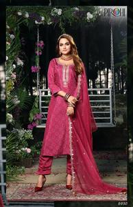 Vêtements ethniques indiens de bonne qualité, pantalon Kurti en mousseline de soie Pure Chanderi imprimé Bandhni avec fournisseur dupata de surathinde - Product Image 5