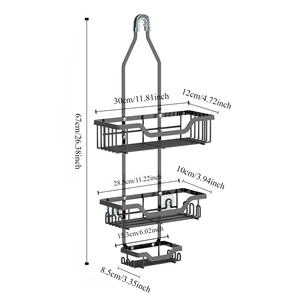 Support <span class=keywords><strong>de</strong></span> rangement en métal pour salle <span class=keywords><strong>de</strong></span> bain avec fonction <span class=keywords><strong>de</strong></span> suspension <span class=keywords><strong>de</strong></span> <span class=keywords><strong>pommeau</strong></span> <span class=keywords><strong>de</strong></span> <span class=keywords><strong>douche</strong></span> Crochets muraux et porte-savon pour l'organisation <span class=keywords><strong>de</strong></span> l'espace - Product Image 6