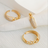 H & F Original anneau en or massif 14k 5 grammes diamant naturel armure d'articulation tous les anneaux de saut en or 14k hommes Croissants Design