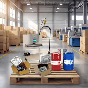 Machine d'<span class=keywords><strong>injection</strong></span> de mousse de polyuréthane (PU) automatique, flexible, portable et facile à utiliser, avec commande PLC pour l'emballage multifonctionnel de vannes - Product Image 1