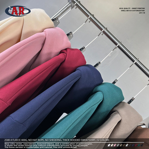 High-quality Cotton <strong>Thick</strong> <strong>Fleece</strong> Oversize 400g Heavy Weight 12 Colors Blank Custom Unisex Hoodies - Product Image 4