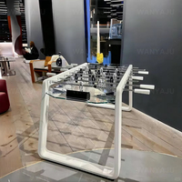 Table de football de table commerciale haut de gamme en verre pour intérieur, table de baby-foot en verre trempé cristallin avec joueurs en alliage d'aluminium