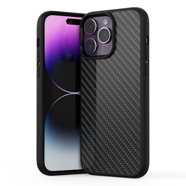Custom Luxury Forged Carbon Bright Black Carbon Fiber Phone Case for IPhone15 14 13 Pro Max Mobile Phone Bag & Case samsung S23