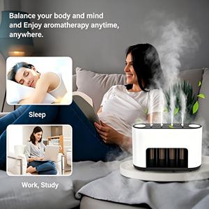   Diffuseur d'huiles essentielles portable sans eau avec fonction musicale, atomiseur d'arômes purs et ions négatifs - Product Image 1