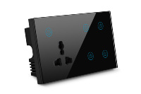 Interrupteur intelligent universel 147 UK 10A avec panneau en verre, compatible Tuya, Wi-Fi, Alexa, pour maison connectée