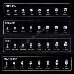 Cadermay 3-15 USA Ring Sizers 8 formas 6A Cubic Zirconia Diamond Carat Weight Ruler Comparación Size Chart Set <span class=keywords><strong>para</strong></span> joyería - Product Image 3