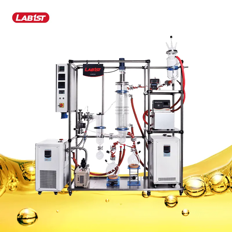 Lab1st glass short path wiped film molecular distillation machine crude oil distiller equipment system with pumps turnkey