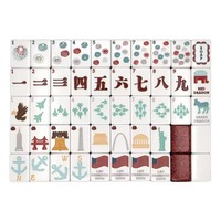 Mahjong américain 2026, 160 tuiles en acrylique rouge pailleté, thème patriotique nautique, vente en gros, prêt à expédier, livraison rapide