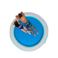 Direct usine, Île flottante gonflable en maille pour piscine et lac, avec chaise longue, plateforme et anneau flottant pour fête au lac