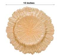 Assiette de Banquet de compote irrégulière de mode 13 pouces assiettes de chargeur en plastique or pour assiettes à dîner, mariage