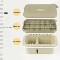 Ensemble de trois seaux d'art multifonctionnels en gros, outils de mélange de couleurs pour la peinture avec boîte d'emballage de peinture hydratante