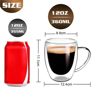 แก้วกาแฟสองชั้นขนาด 250 มล. 8 ออนซ์ แก้วกาแฟแบบเป่ามือ แก้วเก็บความร้อนสำหรับเอสเพรสโซ คาปูชิโน ลาเต้ - Product Image 2