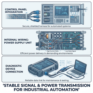 كابل UL1007 مخصص # حزمة أسلاك 20 خط مع غلاف MOLEX 3901-2020 وموصلات TE 2-521406-2 لأنظمة التحكم الصناعية - Product Image 5