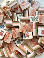 Jeu de Mahjong américain de haute qualité, imperméable, en acrylique, quatre couches, grain de marbre rose, durable, 160 pièces, tuiles de Mahjong américaines
