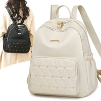 Sac à dos décontracté pour femmes en nylon léger imperméable avec fermeture éclair, design tendance pour un usage quotidien