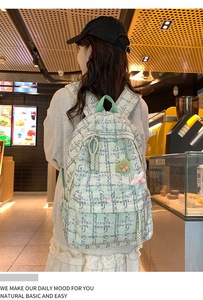 New Limited-Edition Junior <b>School</b> <b>Backpack</b> Plush Fabric Nylon Lining Zipper Double Shoulder Straps Large Capacity Unisex Student - Product Image 5