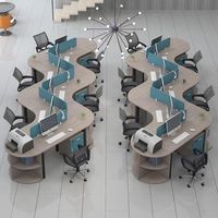 Nouvelle conception, haute qualité, vente chaude, poste de travail de bureau 6 places, table modulaire de bureau partagée