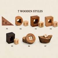 Accessoires de Mahjong en bois : Distributeur et indicateur de direction des vents en bois avec motifs gravés pour tables de jeu