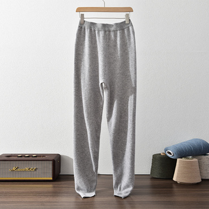 Leggings da <span class=keywords><strong>uomo</strong></span> in maglia spessa in puro Cashmere 100% per il calore dell'autunno e dell'inverno, pantaloni in maglia tinta unita - Product Image 6